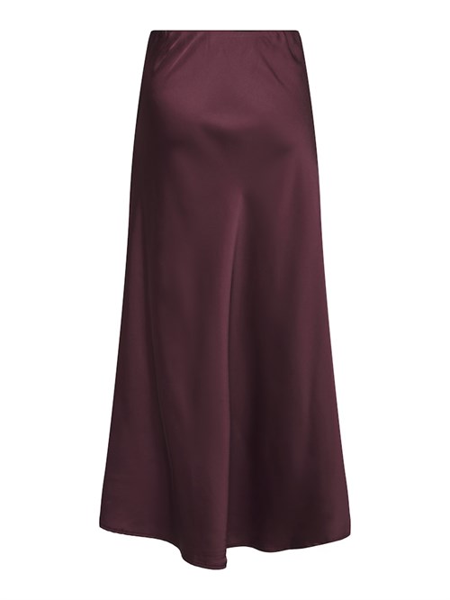 Only Mika Lang Satin Nederdel, Bordeaux
